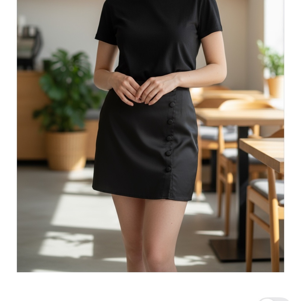 NWT Nasty GAL Black Mini Satin Skirt Made in Morrocco​